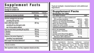 supplement facts panel- health supplements UAE